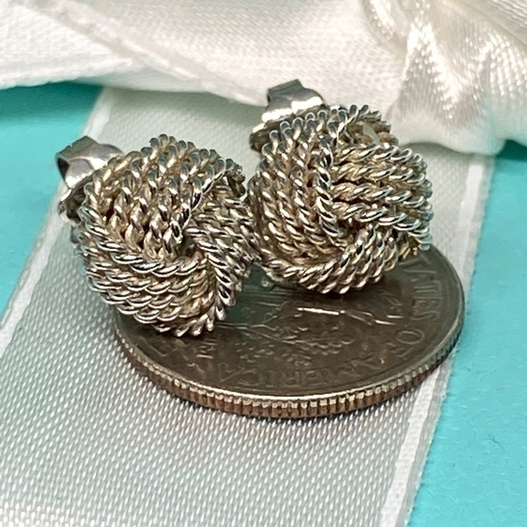 Tiffany Co twist know earrings excellent 925 with box MSRP $550 - Picture 5 of 6